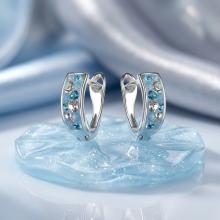 Сребърни обеци с кристали от Sw® Amira Deep Blue Сребърни обеци с кристали от Sw® Amira Deep Blue