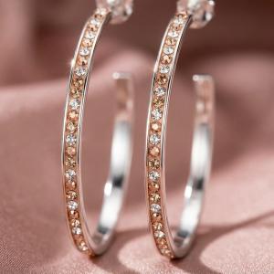 Сребърни обеци с кристали от Sw® Francesca Peach Gold