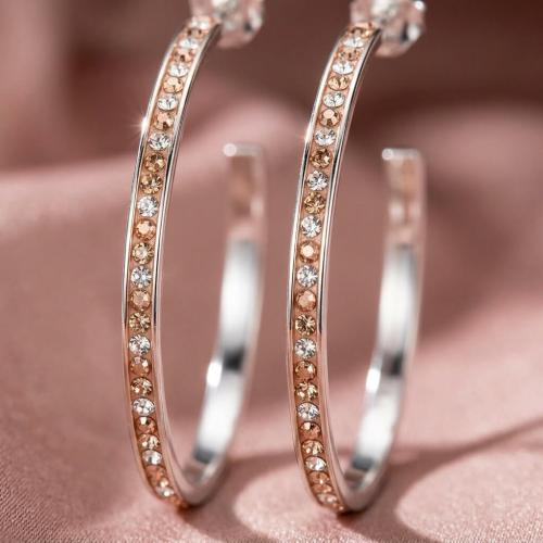 Сребърни обеци с кристали от Sw® Francesca Peach Gold