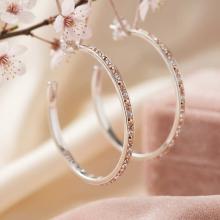 Сребърни обеци с кристали от Sw® Francesca Peach Gold