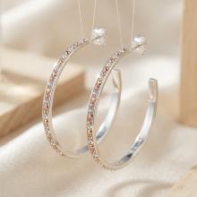 Сребърни обеци с кристали от Sw® Francesca Peach Gold