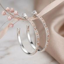 Сребърни обеци с кристали от Sw® Francesca Peach Gold