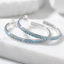 Сребърни обеци с кристали от Sw® Francesca Deep Blue Сребърни обеци с кристали от Sw® Francesca Deep Blue