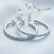 Сребърни обеци с кристали от Sw® Francesca Deep Blue Сребърни обеци с кристали от Sw® Francesca Deep Blue