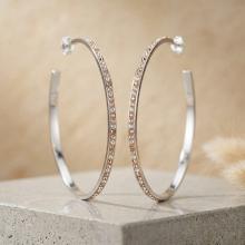 Сребърни обеци с кристали от Sw® Viola Peach Gold