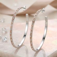 Сребърни обеци с кристали от Sw® Viola Peach Gold
