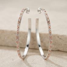 Сребърни обеци с кристали от Sw® Viola Peach Gold