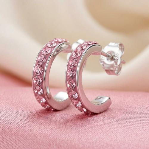 Сребърни обеци с кристали от Sw® Annisa Light Rose