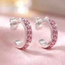 Сребърни обеци с кристали от Sw® Annisa Light Rose Сребърни обеци с кристали от Sw® Annisa Light Rose