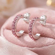 Сребърни обеци с кристали от Sw® Annisa Light Rose Сребърни обеци с кристали от Sw® Annisa Light Rose
