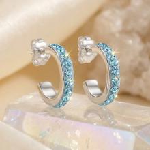 Сребърни обеци с кристали от Sw® Annisa Aquamarine Сребърни обеци с кристали от Sw® Annisa Aquamarine