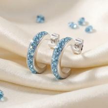 Сребърни обеци с кристали от Sw® Annisa Aquamarine Сребърни обеци с кристали от Sw® Annisa Aquamarine