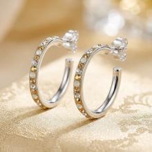 Сребърни обеци с кристали от Sw® Celeste Vintage