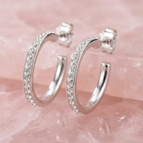 Сребърни обеци с кристали от Sw® Celeste Crystal