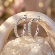 Сребърни обеци с кристали от Sw® Celeste Crystal