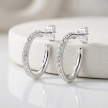 Сребърни обеци с кристали от Sw® Celeste Crystal