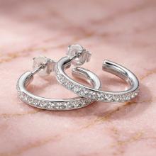 Сребърни обеци с кристали от Sw® Celeste Crystal