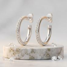 Сребърни обеци с кристали от Sw® Celeste Crystal