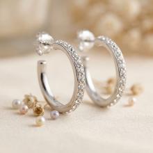 Сребърни обеци с кристали от Sw® Celeste Crystal