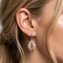 Сребърни обеци с кристали от Sw® SO333 Marilyn