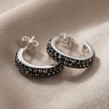 Сребърни обеци Халки Hematite Сребърни обеци Халки Hematite