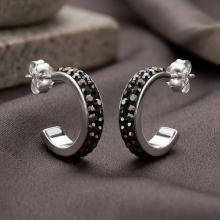 Сребърни обеци Халки Hematite Сребърни обеци Халки Hematite