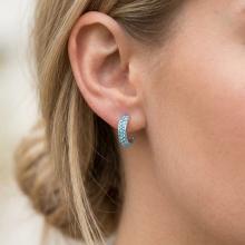 Сребърни обеци Халки Aquamarine Сребърни обеци Халки Aquamarine