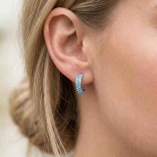 Сребърни обеци Халки Aquamarine