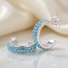 Сребърни обеци Халки Aquamarine Сребърни обеци Халки Aquamarine