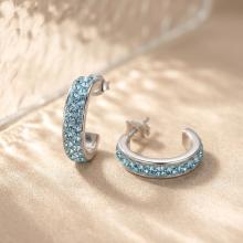 Сребърни обеци Халки Aquamarine Сребърни обеци Халки Aquamarine