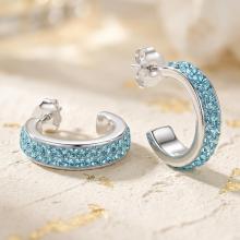 Сребърни обеци Халки Aquamarine Сребърни обеци Халки Aquamarine