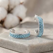 Сребърни обеци Халки Aquamarine Сребърни обеци Халки Aquamarine