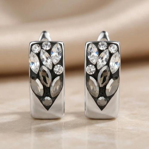 Сребърни обеци Vesper Crystal and Steel Drops