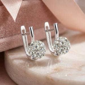Сребърни обеци Celine с кристали от Sw® Crystal