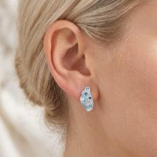 Сребърни обеци Angelina с кристали от Sw® Deep Blue