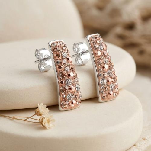 Сребърни обеци Ariana с кристали от Sw® Peach Gold