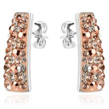 Сребърни обеци Ariana с кристали от Sw® Peach Gold