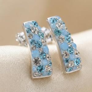 Сребърни обеци Ariana с кристали от Sw® Deep Blue