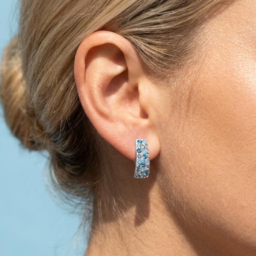 Сребърни обеци Ariana с кристали от Sw® Deep Blue