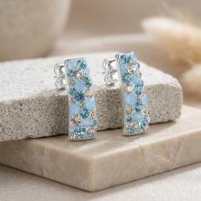 Сребърни обеци Ariana с кристали от Sw® Deep Blue Сребърни обеци Ariana с кристали от Sw® Deep Blue