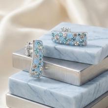 Сребърни обеци Ariana с кристали от Sw® Deep Blue Сребърни обеци Ariana с кристали от Sw® Deep Blue