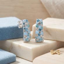 Сребърни обеци Ariana с кристали от Sw® Deep Blue Сребърни обеци Ariana с кристали от Sw® Deep Blue