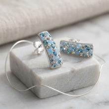 Сребърни обеци Ariana с кристали от Sw® Deep Blue Сребърни обеци Ariana с кристали от Sw® Deep Blue