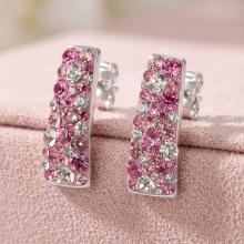 Сребърни обеци Ariana с кристали от Sw® Rose Shade