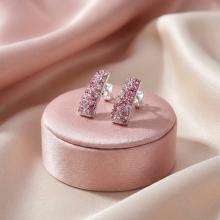 Сребърни обеци Ariana с кристали от Sw® Rose Shade