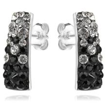 Сребърни обеци Ariana с кристали от Sw® Black and White Сребърни обеци Ariana с кристали от Sw® Black and White