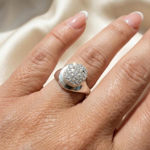 Сребърен пръстен с кристали от Sw® SP610 Crystal