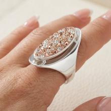 Сребърен пръстен с кристали от Sw® Elliana Peach Gold Сребърен пръстен с кристали от Sw® Elliana Peach Gold