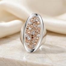 Сребърен пръстен с кристали от Sw® Elliana Peach Gold Сребърен пръстен с кристали от Sw® Elliana Peach Gold