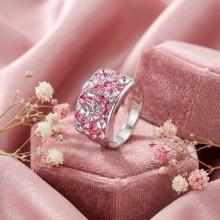 Сребърен пръстен с кристали от Sw® SP650 Rose Shade Сребърен пръстен с кристали от Sw® SP650 Rose Shade